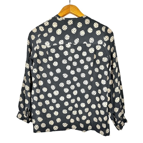 RACHEL COMEY 100% Silk Printed Ruffled Blouse - Picture 3 of 9